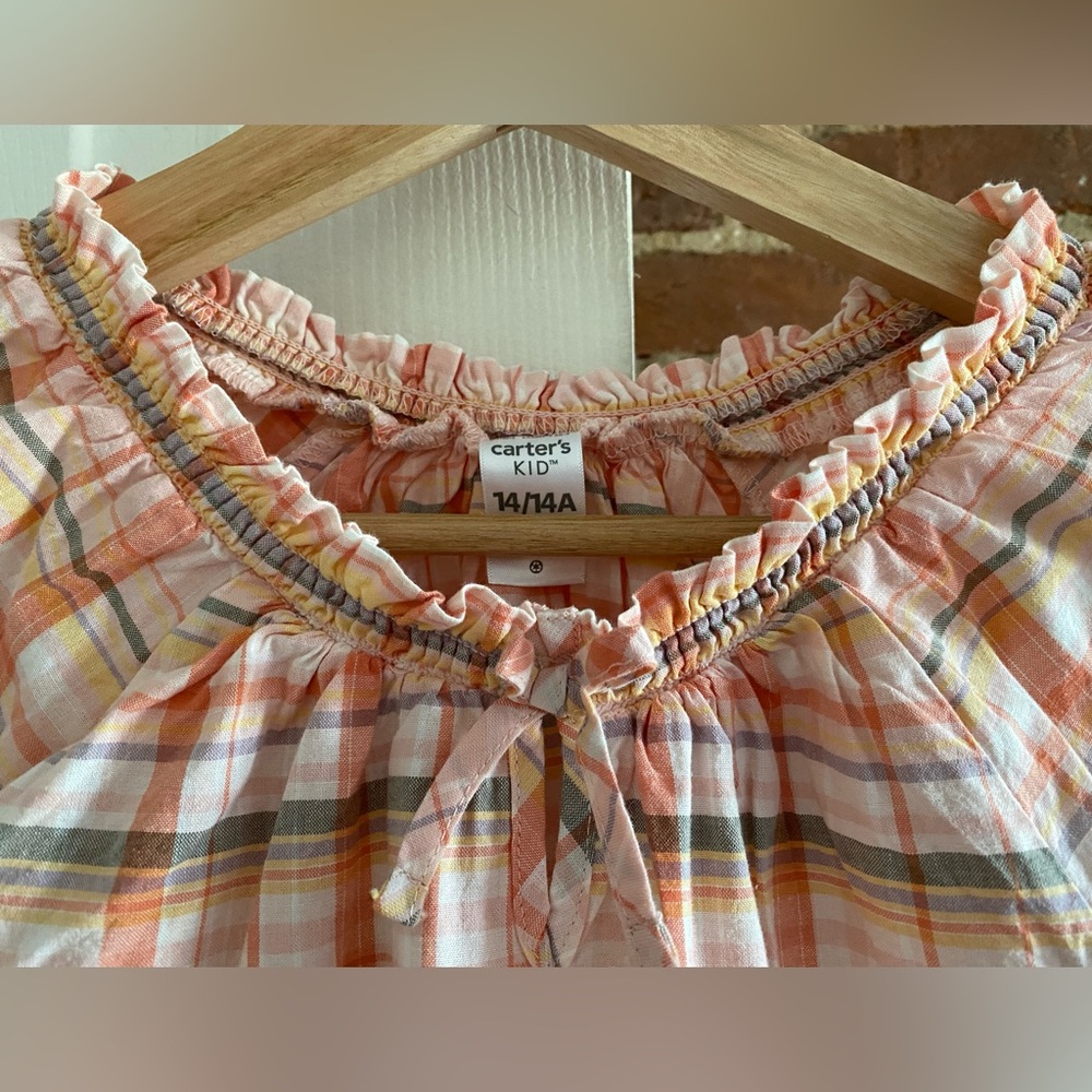 Carter’s Plaid Ruffle Top - New With Tags Girls - Picture 3 of 8